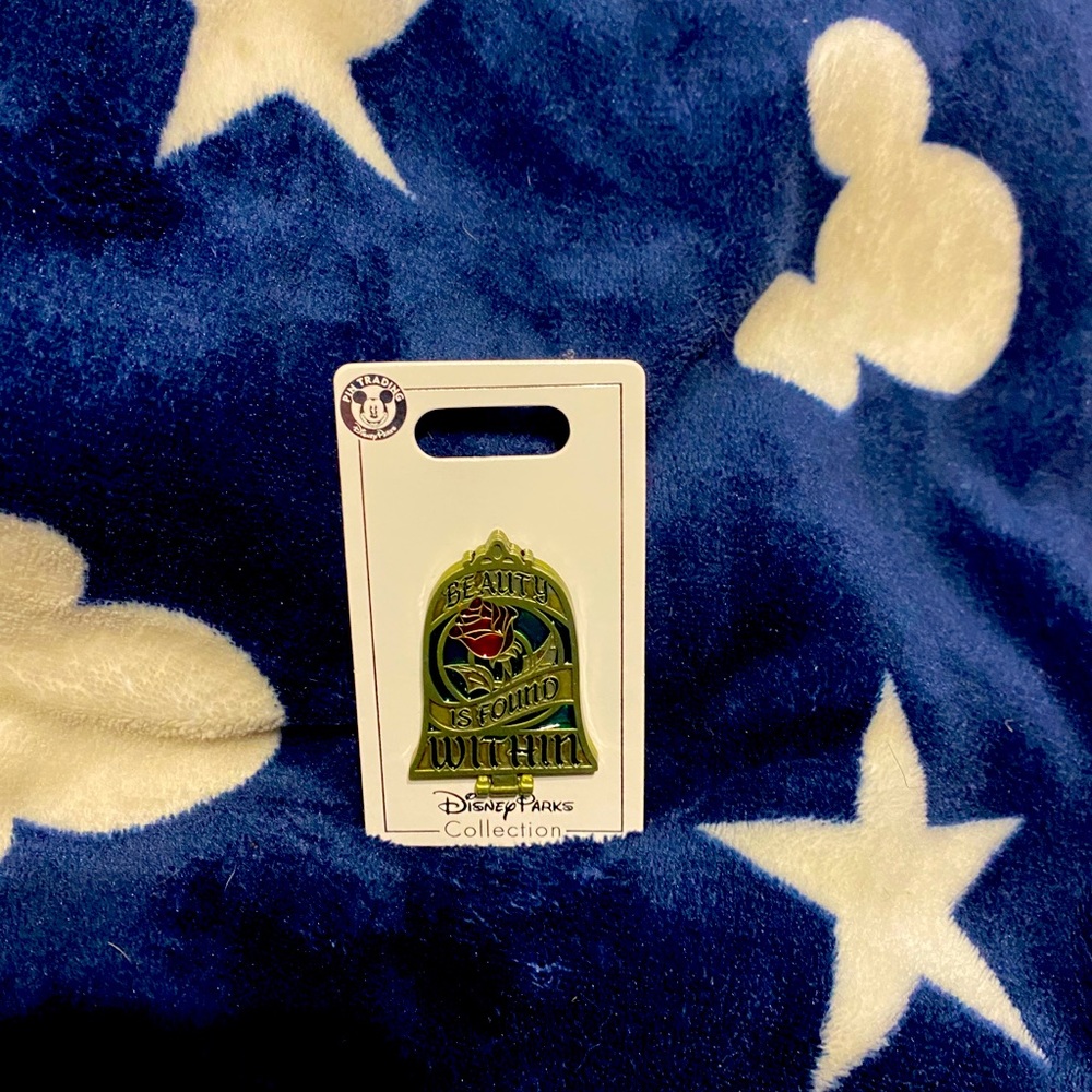 Disney flip open bell pin beauty and the beast